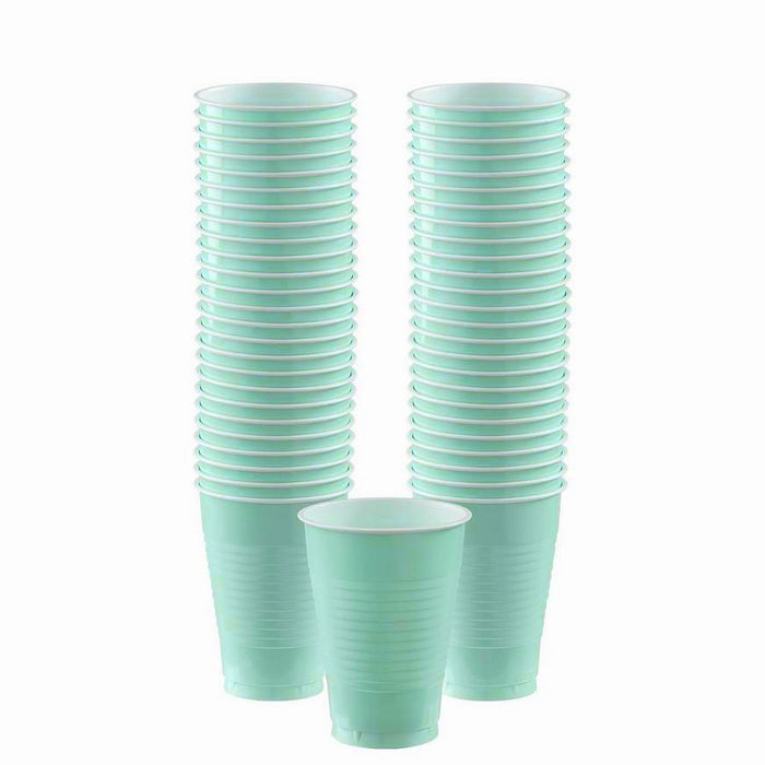 Robin's Egg Blue Plastic Cups 12oz | 50ct