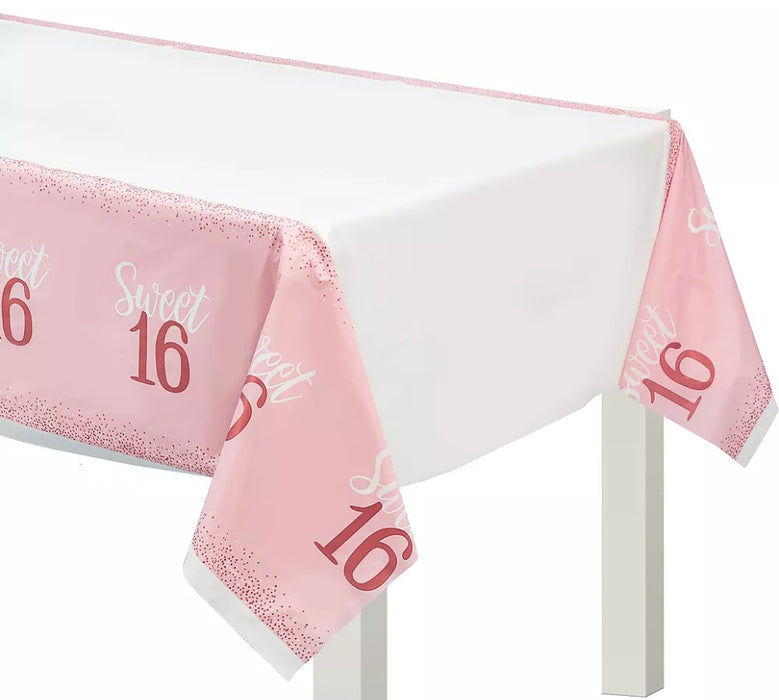 Sweet 16 Pink Table Cover | 1ct