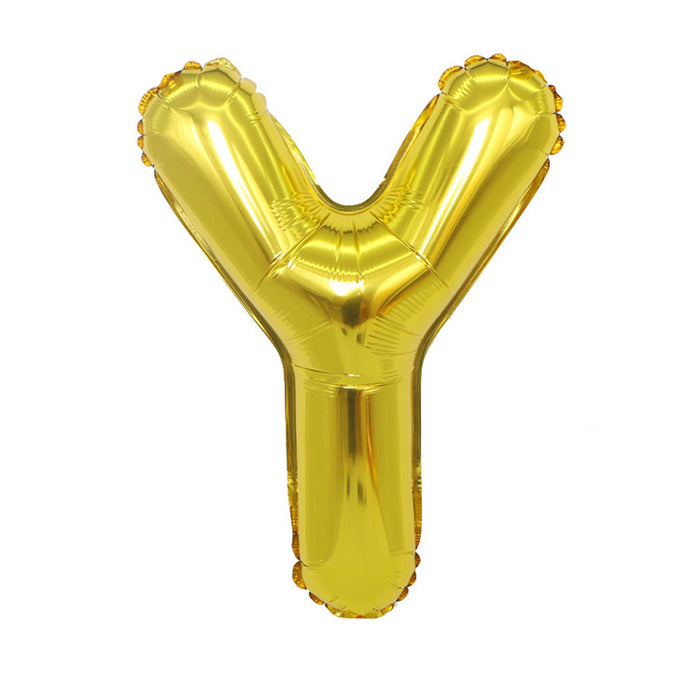 Air Filled Gold Mylar ''Y'' Letter Balloon, 16" | 1 ct