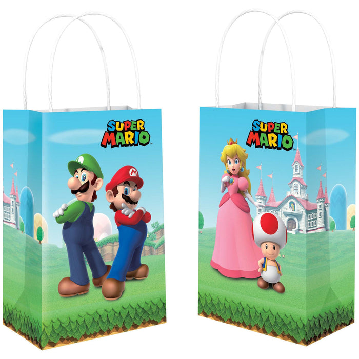 Super Mario Bros Birthday Surprise Kraft Bags | 8 ct