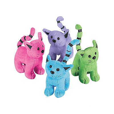 Assorted Plush Cats 4" | 12ct