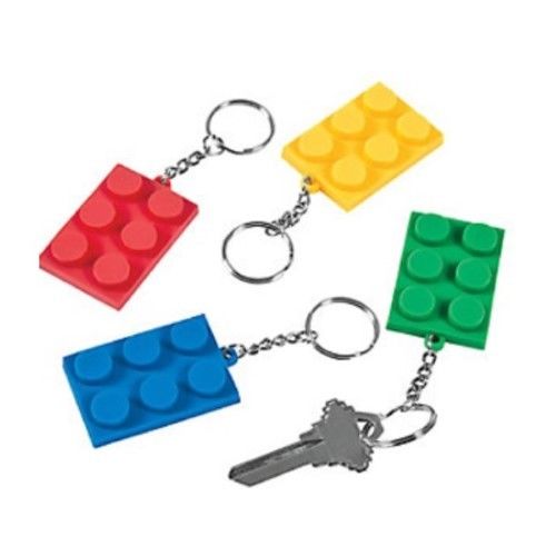 Block Rubber Key Chain | 12ct