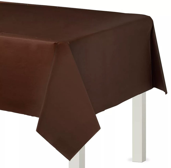 Chocolate Brown Plastic Rectangle Table Cover 54"x108" | 1ct