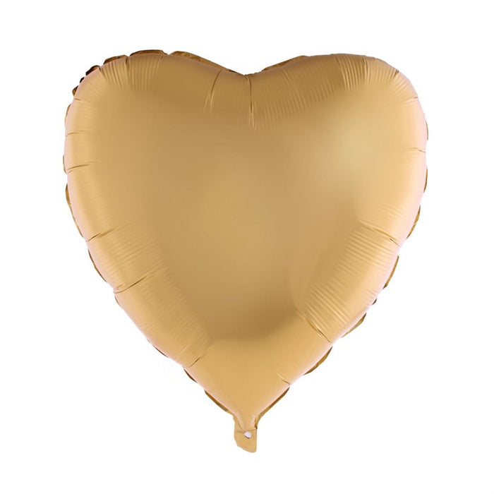 30-Inch Gold Heart SuperShape Satin Mylar Balloon