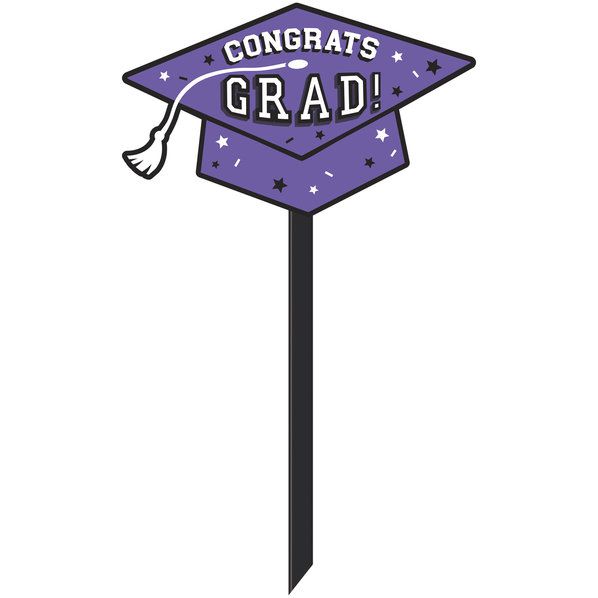 Graduation Purple Lawn Sign 20.5" | 1 ct