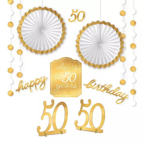 Golden Age 50th Birthday Room Decorating Kit | 1ct