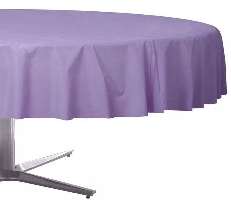 Lavender Plastic Table Cover 84" Round | 1ct