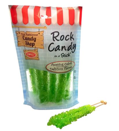 ESPEEZ Rock Candy On A Stick Light Green-Watermelon| 8pcs