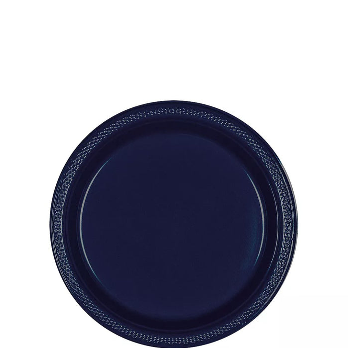 Navy Blue Plastic Dessert Plates 7" | 50ct