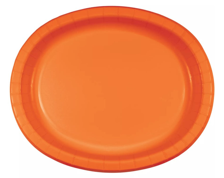 Orange Peel Oval Dinner Paper Plates | 8ct