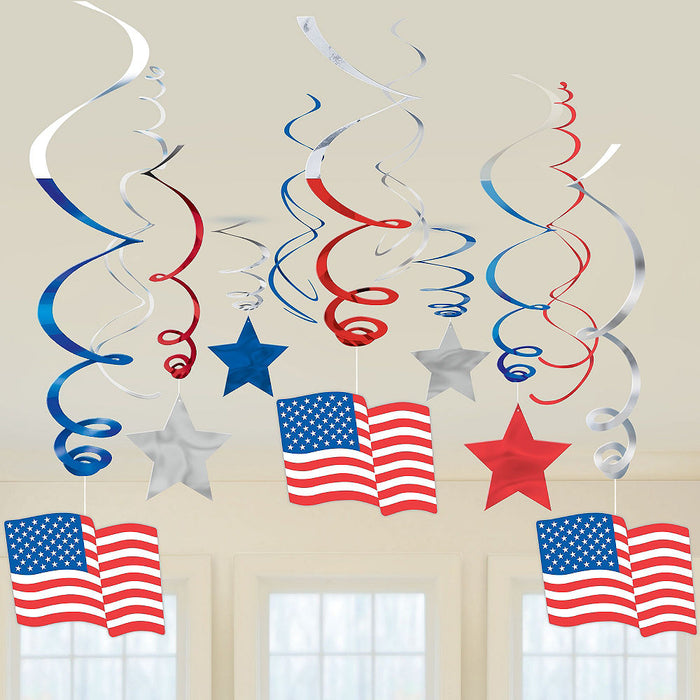Patriotic Swirl Decorations | 1ct