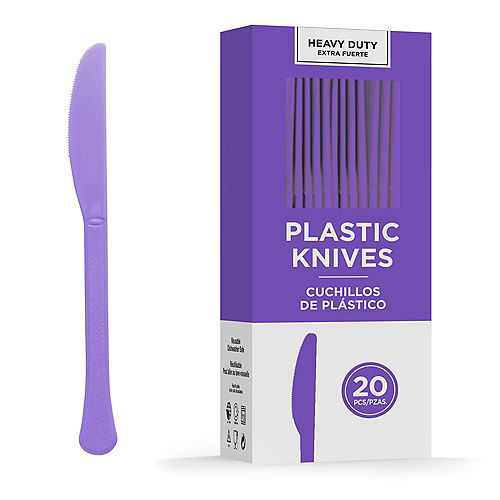 New Purple Heavy Duty Plastic Knives | 20ct