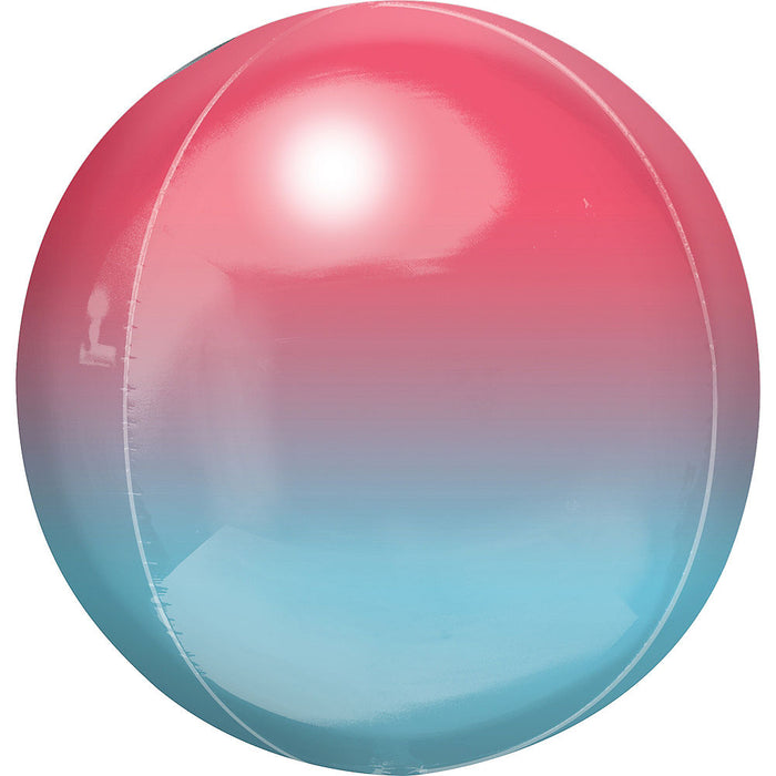 Red/Blue Ombre Orbz Balloon 15" | 1ct