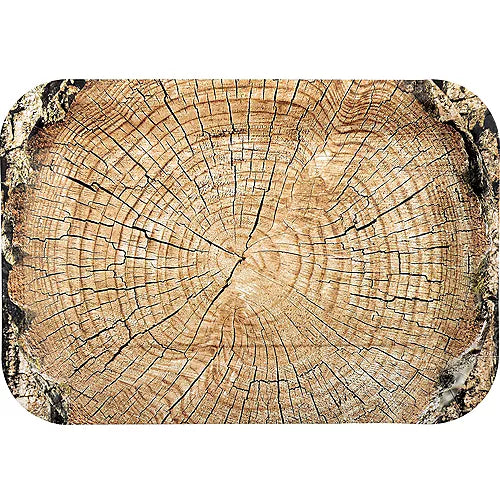 Cut Timber Rectangle Paper Plates 4pk | 1ct