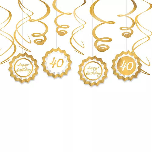 Golden Age 40th Birthday Swirl Decorating Kit | 1ct