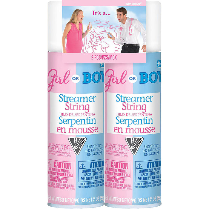 Girl or Boy? Gender Reveal Streamer String Pink | 2ct