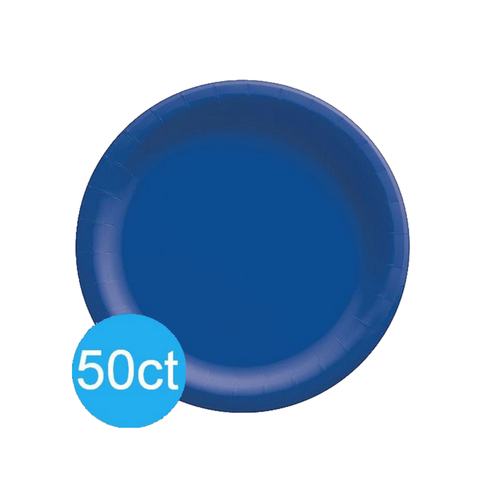 Bright Royal Blue 6.75'' Paper Plates | 50ct