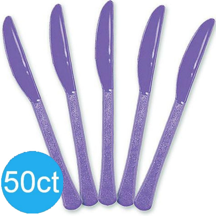 New Purple Heavy Duty Plastic Knives | 50ct
