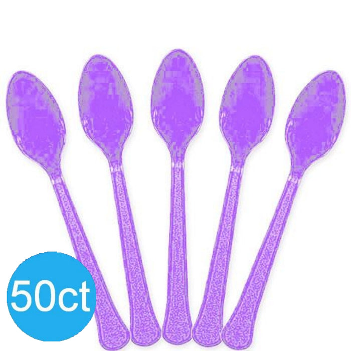 Lavender Heavy Duty Plastic Spoons | 50ct