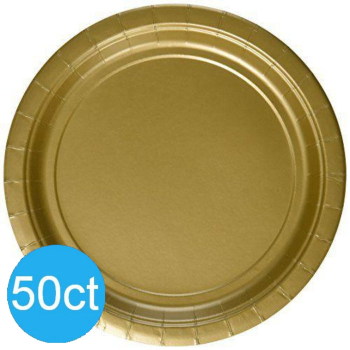 Gold Dinner Paper Plates 10" | 50ct