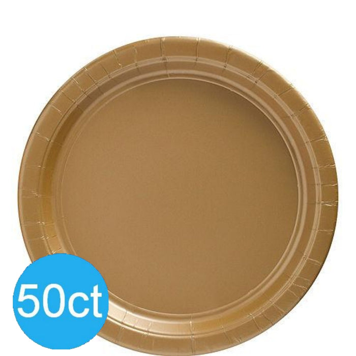 Gold Lunch Paper Plates 8.5" | 50ct