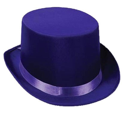 Purple Satin Sleek Top Hat | 1ct