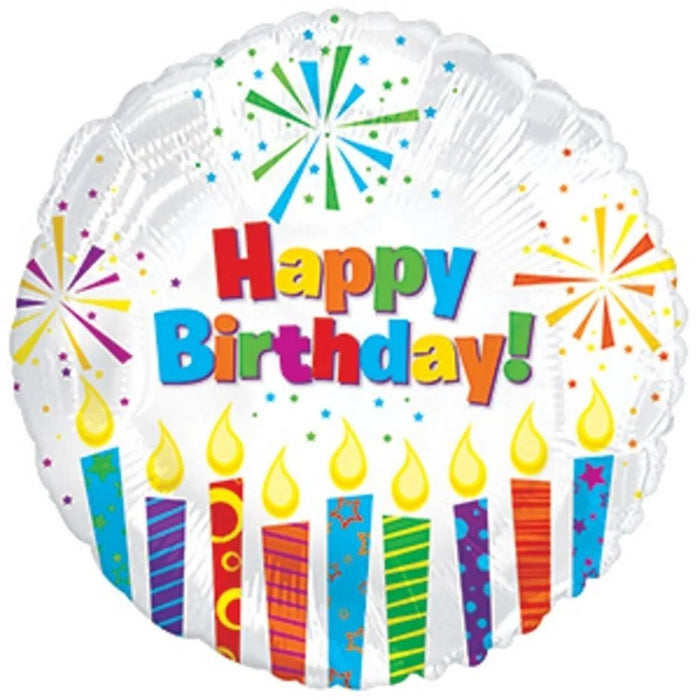 Happy Birthday Day Sparkling Candles Supershape Mylar Balloon 31" | 1ct