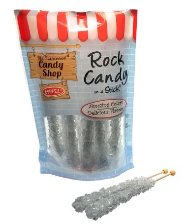 ESPEEZ Rock Candy On A Stick Light Silver-Sugar | 8pcs