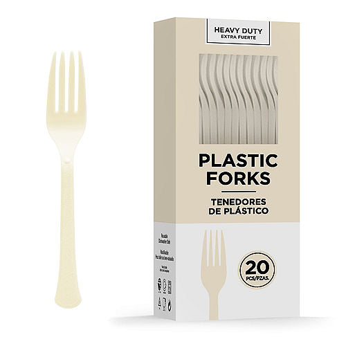 Vanilla Creme Heavy Duty Plastic Forks | 20ct