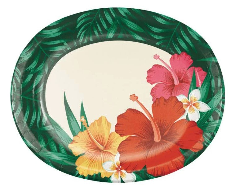 Tropical Flowers Oval Dinner Plate | 8ct