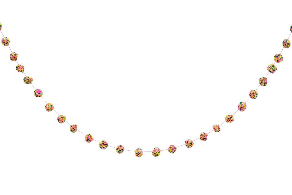 White, Pink, & Turquoise Sprinkles Wool Garland 6ft | 1ct