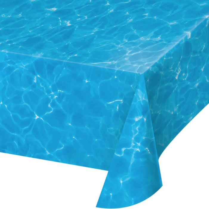 Wavy Water Plastic Table Cover | 1ct