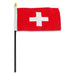 Switzerland Flag with Stick | 4" x 6"