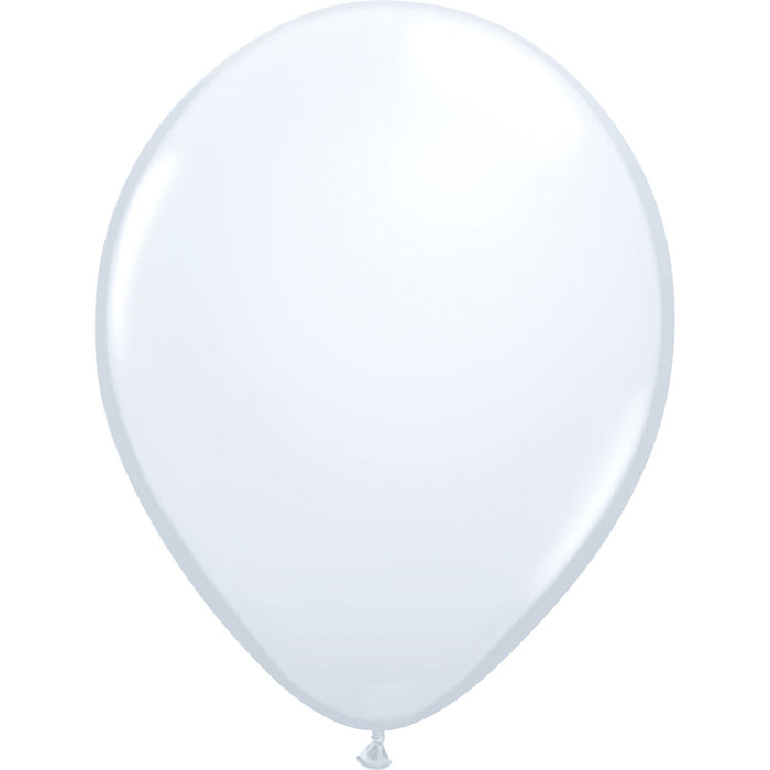 White, Latex Balloon With Helium and Hi-Float  11'' | 1 ct