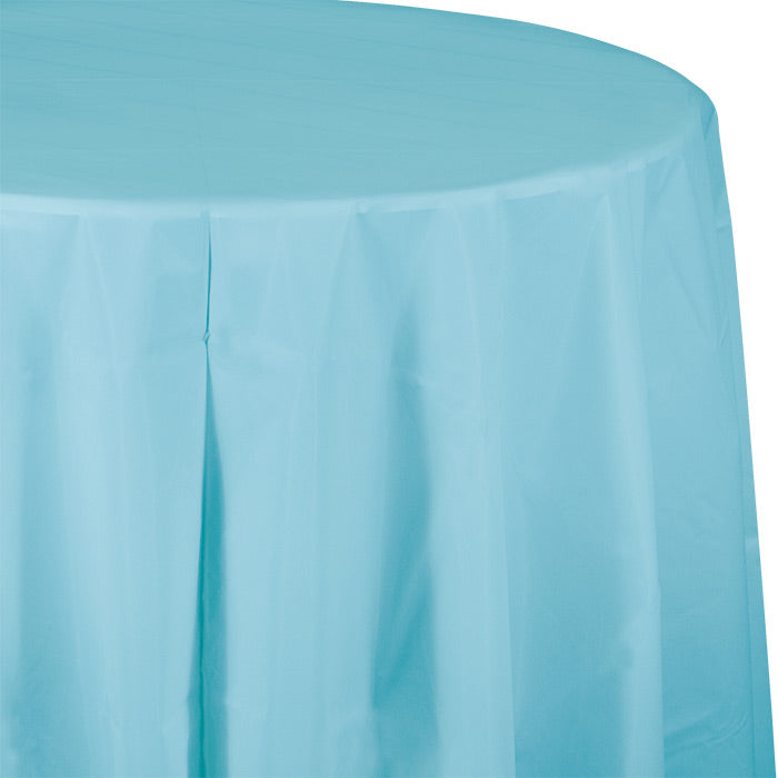 Round Plastic Table Cover Pastel Blue 82" | 1 ct