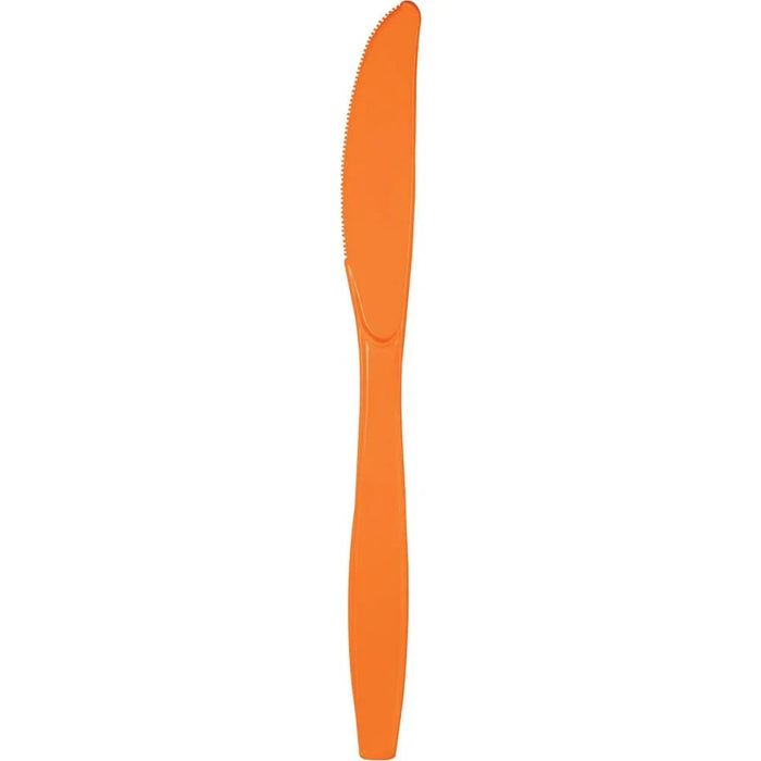 Sunkissed Orange Plastic Knives | 24ct - Zurchers