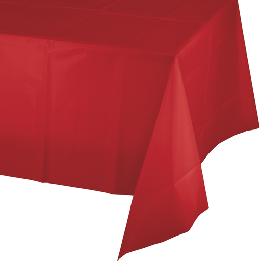 Classic Red Plastic Tablecover | 1ct