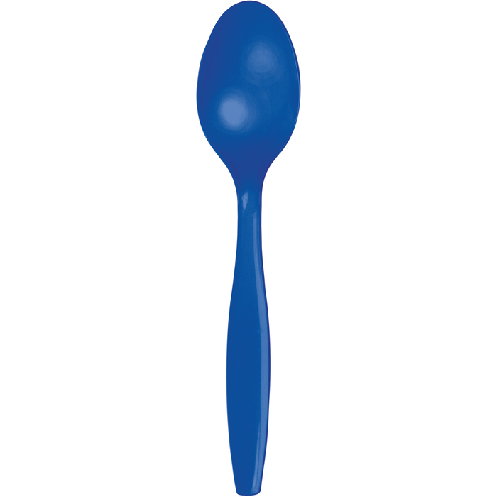 Cobalt Premium Plastic Spoons | 24ct