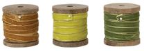 10 Yard Velvet Ribbon with Metallic Edges on Wood Spool, 3 Colors | 1ct - Zurchers