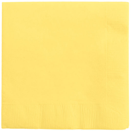 Enhance your dining experience with our 2-ply Light Yellow Beverage Napkins. This pack of 50 ensures you have plenty for your event. The light yellow color adds a touch of elegance, while the 2-ply design provides durability to handle any spills. Perfect for any occasion.