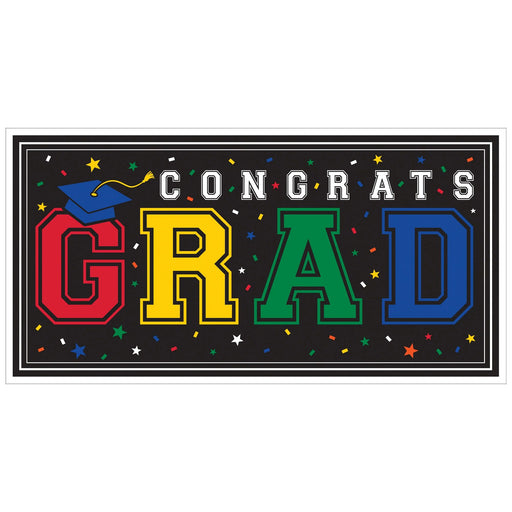Large Horizontal Graduation Banner - Multicolor, 65" x 33 1/2"