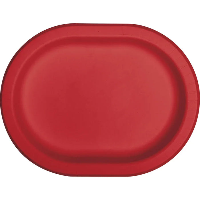 Red Oval Platter 12" | 8 ct - Zurchers