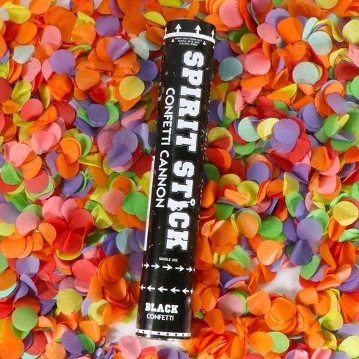 12" Spirit Stick Confetti Cannon Black | 1ct - Zurchers