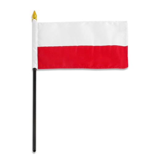 Poland Flag with Stick | 4" x 6" - Zurchers