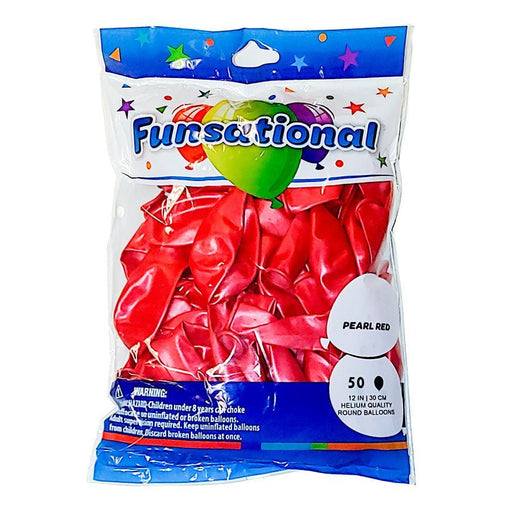 Red Funsational 12" Latex Ballons | 50ct - Zurchers