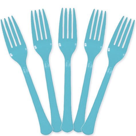 Caribbean Blue Plastic Forks | 20ct - Zurchers