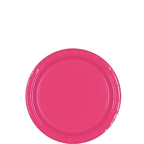 Bright Pink Dessert Paper Plates 6.75" | 20ct - Zurchers