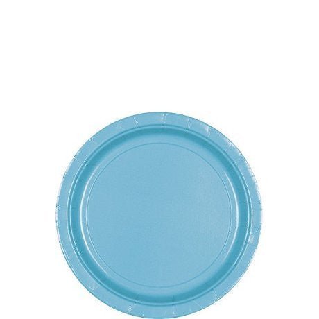 Caribbean Blue Dessert Paper Plates 6.75" | 20ct - Zurchers