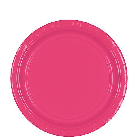Bright Pink Lunch Paper Plates 8.5'' | 20ct - Zurchers