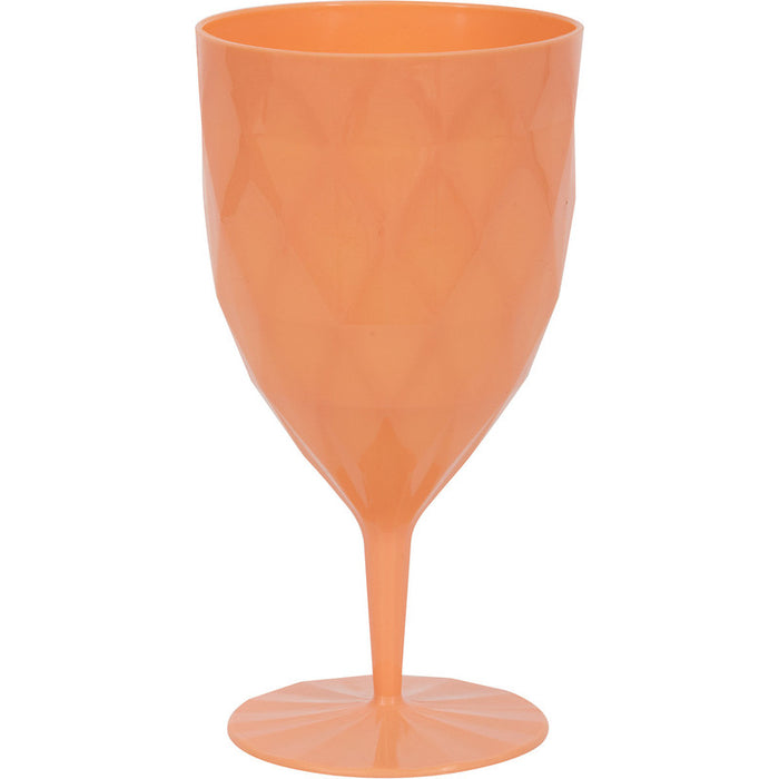 Coral Quilted Plastic Wine Glass | 1 ct